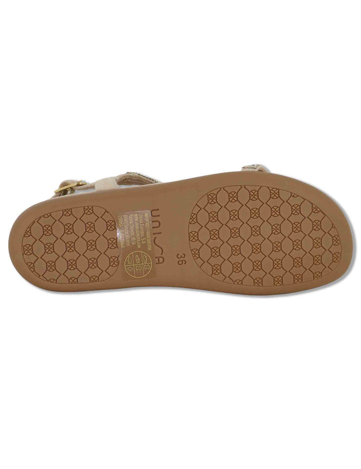 Sandali donna infradito in glitter nude con zeppa bassa in gomma CANADA KS SKIN Unisa 