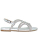 Slingback in pelle e strass argento con tacco basso Donna COOPER LMT SILVER