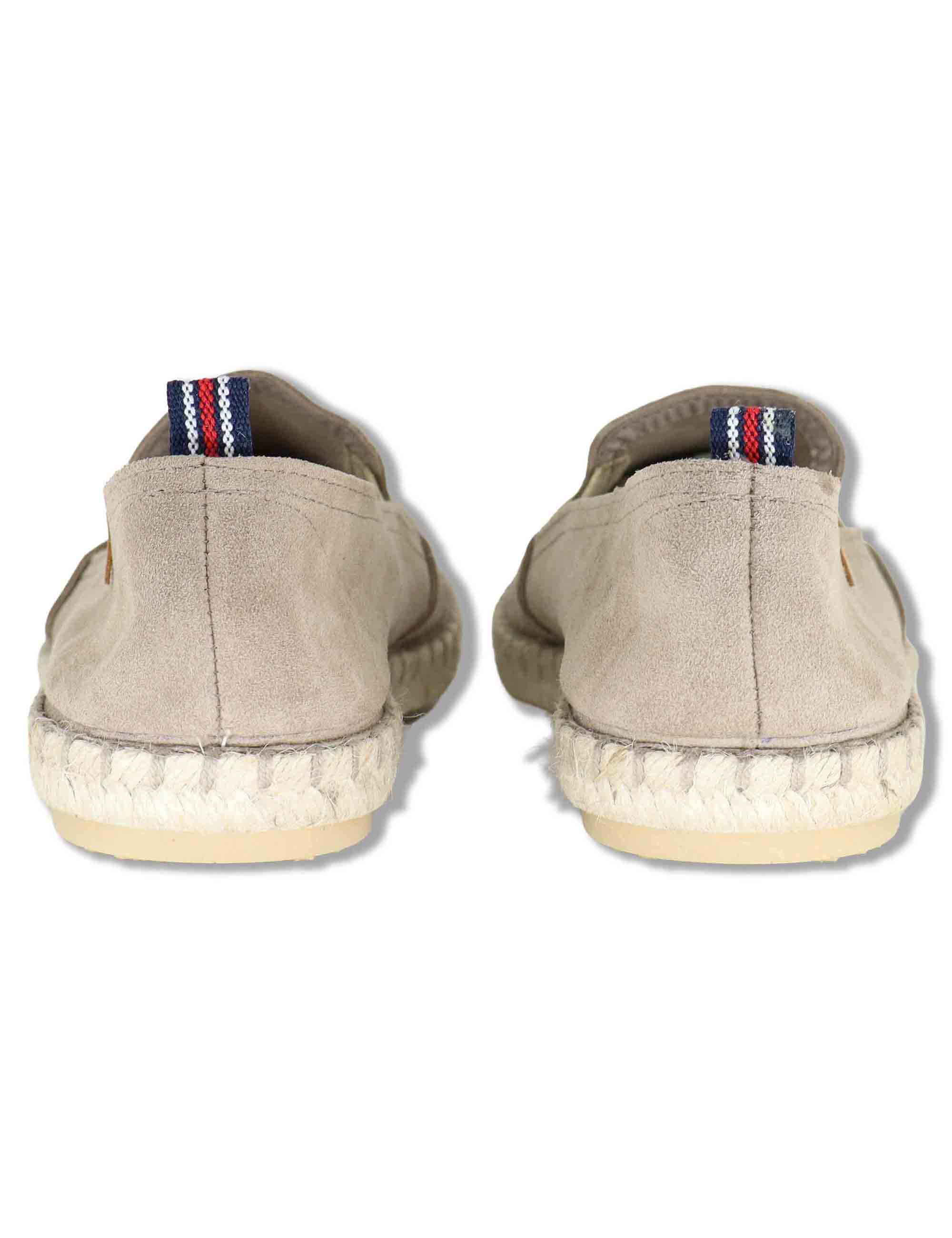 Mocassini espadrillas uomo slip on uomo in camoscio taupe TOM 028 Verbenas 
