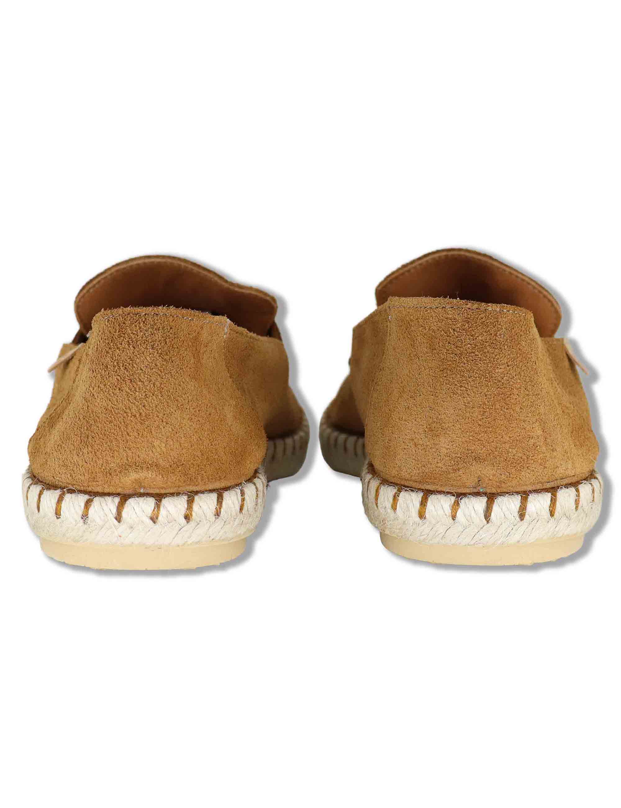 Mocassini espadrillas uomo in camoscio cuoio con suola in corda TRACK 014 Verbenas 