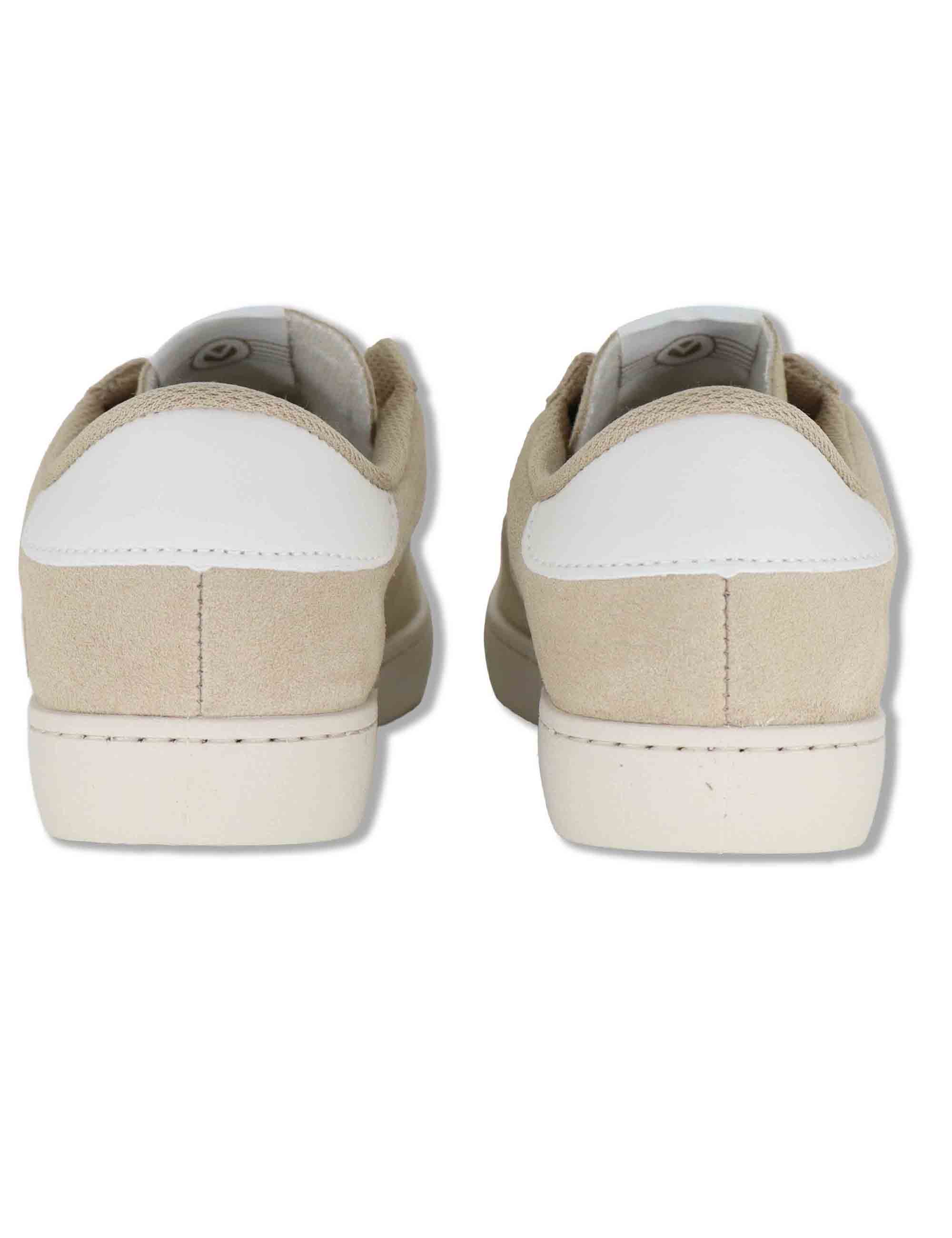 Sneakers donna Berlin in camoscio beige con logo in glitter 1126239 80_Beige Victoria 