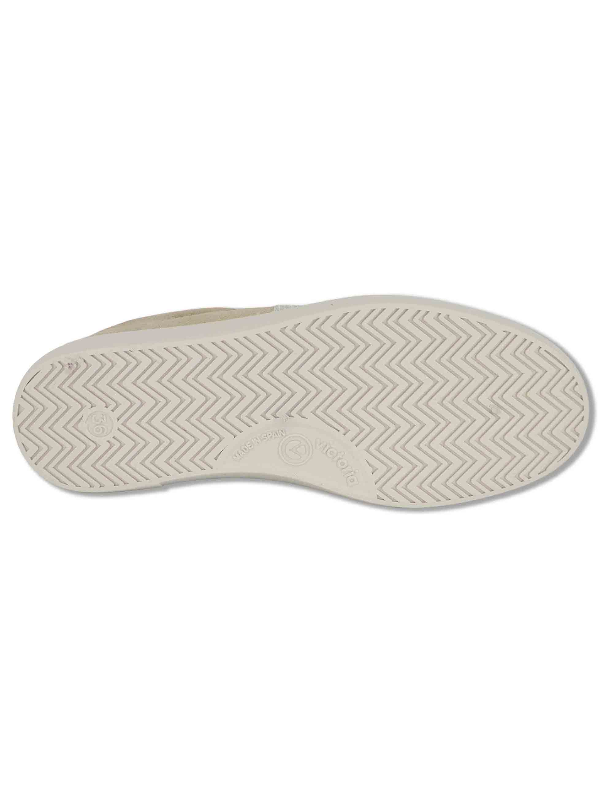Sneakers donna Berlin in camoscio beige con logo in glitter 1126239 80_Beige Victoria 