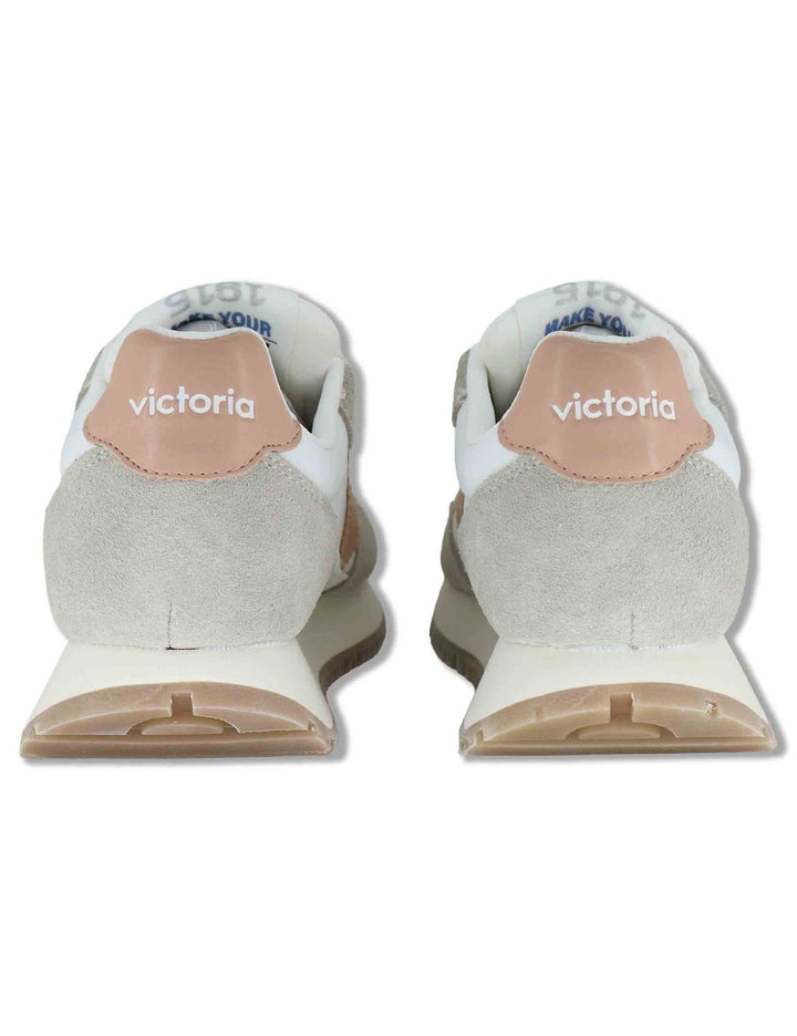 Sneakers donna Viento in nylon e camoscio bianco con logo rosa 1157106 497_Cuarzo Victoria 