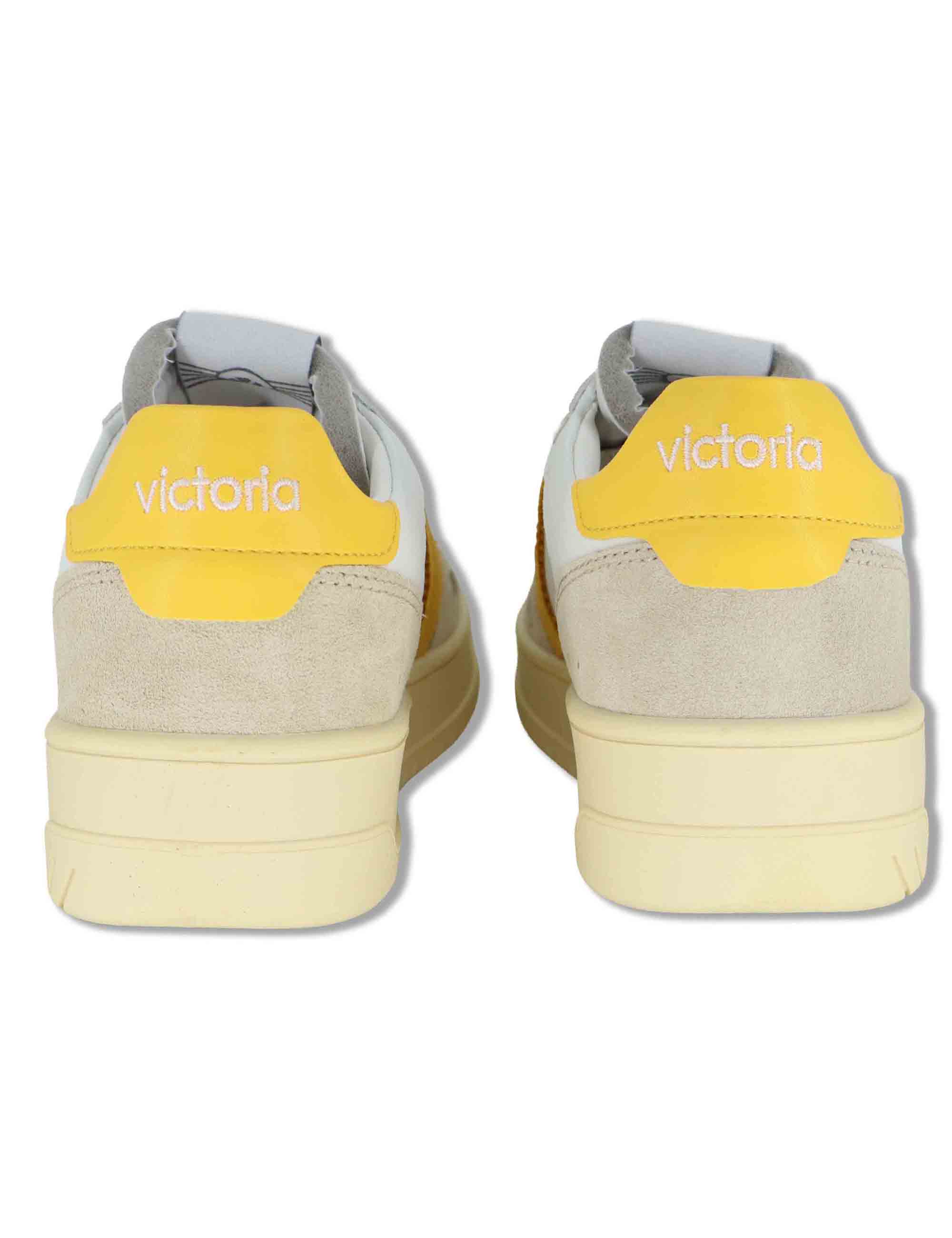 Sneakers donna Seul in pelle bianca con logo senape e suola alta 1257136 50_Amarillo Victoria 