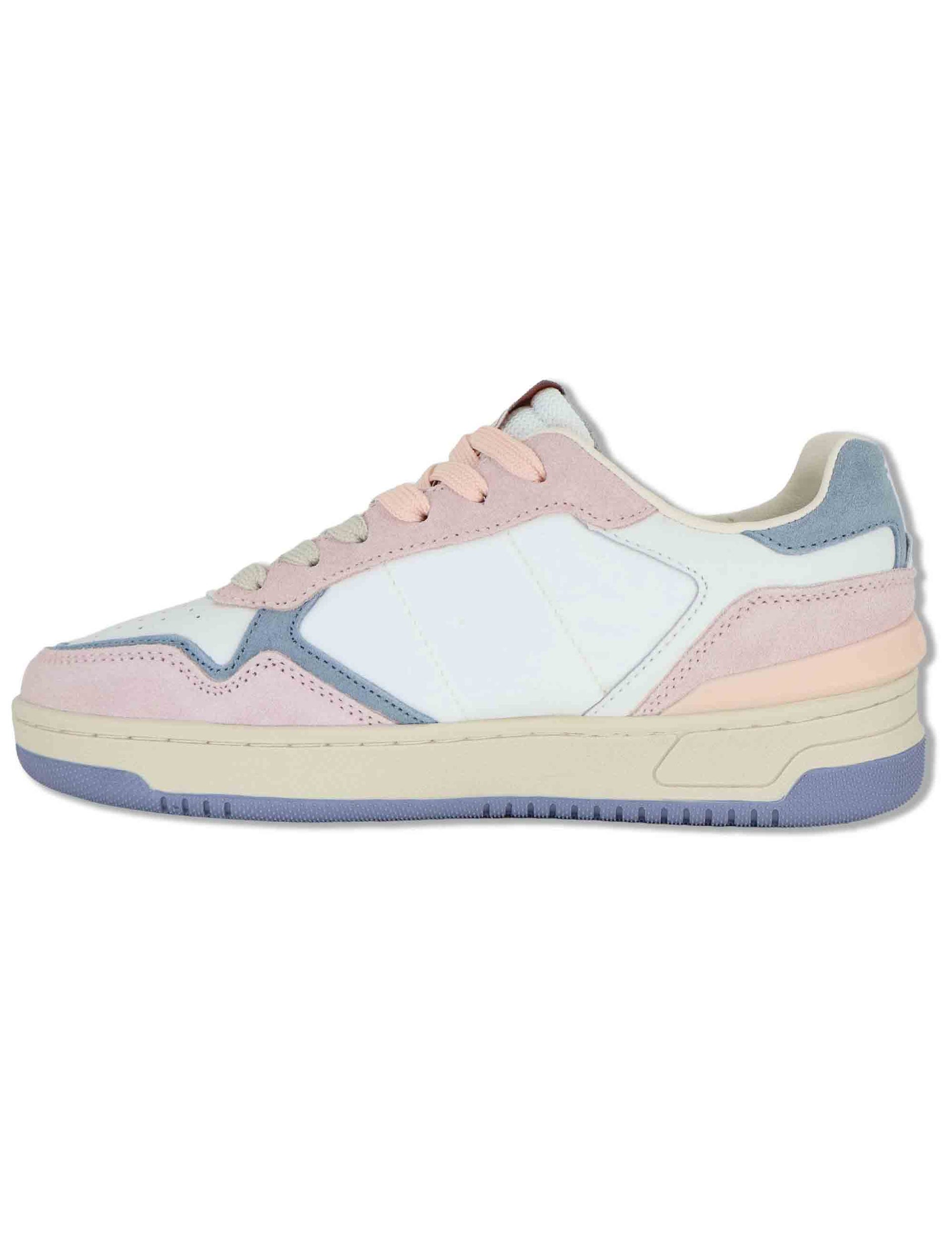 Sneakers donna Uban in pelle rosa con camoscio in contrasto 8800128 42_Rosa Victoria 