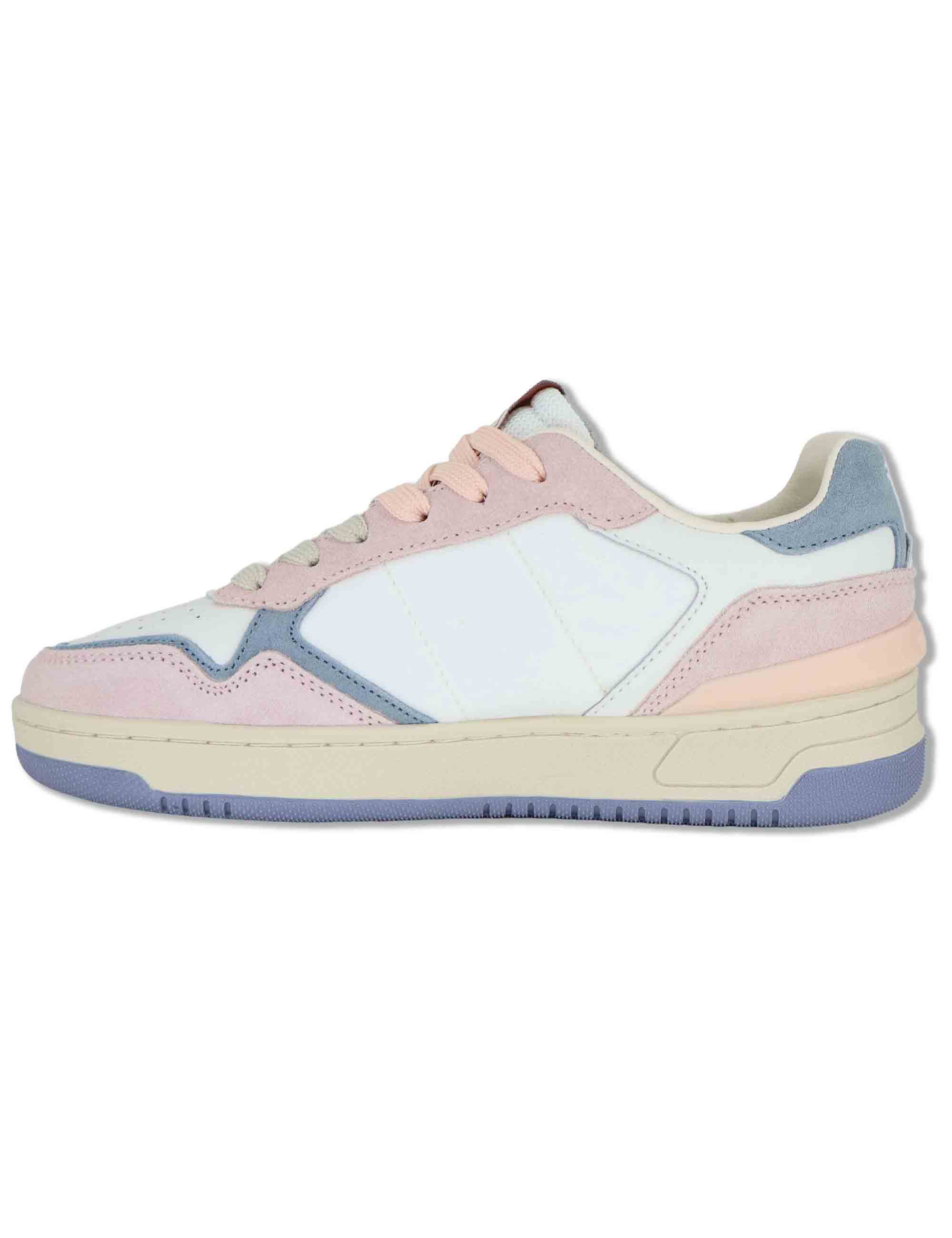 Sneakers donna Uban in pelle rosa con camoscio in contrasto 8800128 42_Rosa Victoria 