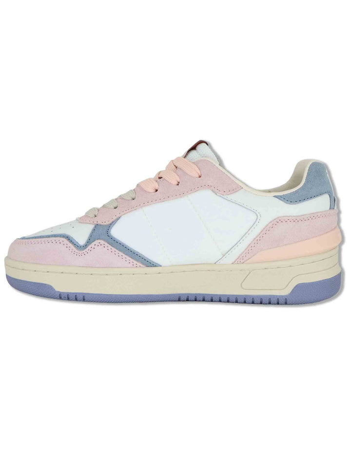 Sneakers donna Uban in pelle rosa con camoscio in contrasto 8800128 42_Rosa Victoria 