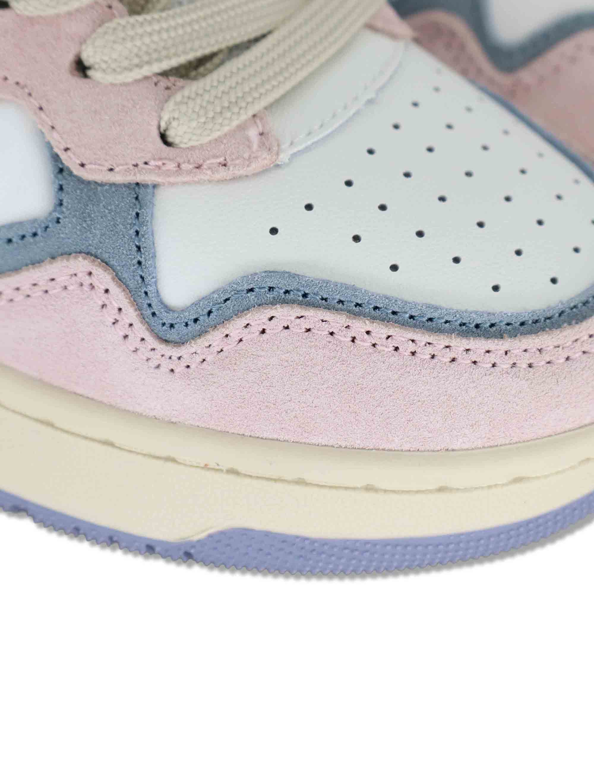 Sneakers donna Uban in pelle rosa con camoscio in contrasto 8800128 42_Rosa Victoria 