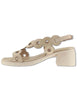 Slingback in pelle beige con tacco in gomma Donna D-2306 020