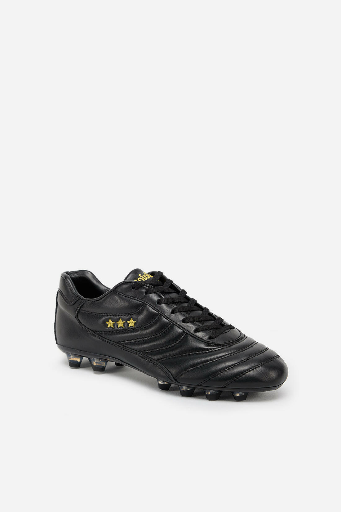 Scarpe da calcio Derby in pelle nera.