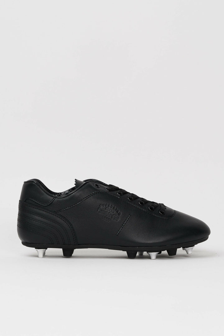 Scarpe da calcio Lazzarini in pelle nera.