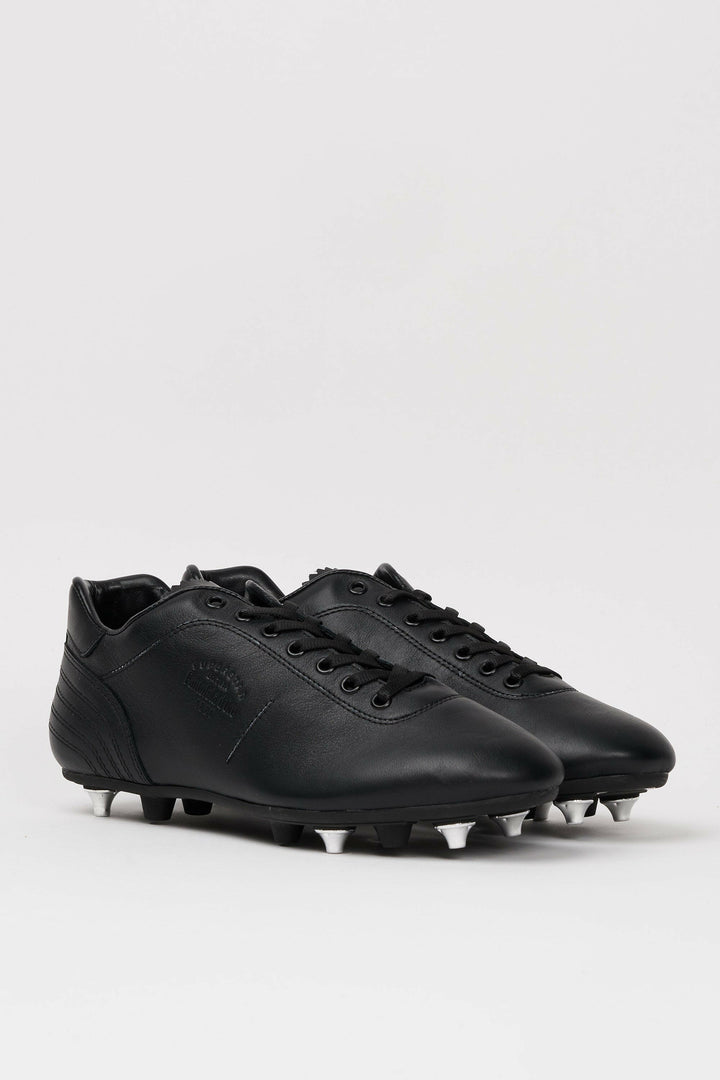 Scarpe da calcio Lazzarini in pelle nera.