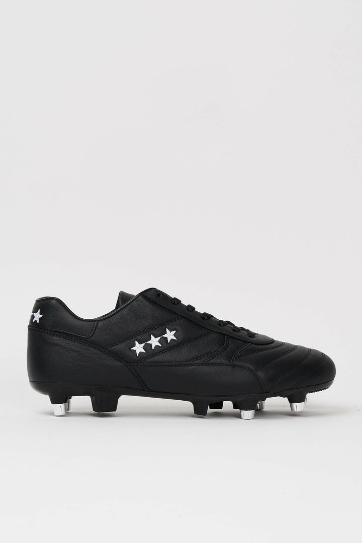 Scarpe da calcio Alloro in pelle nera.