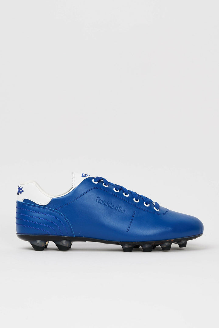 Scarpe da calcio in pelle Lazzarini in pelle blu limited edition Glasgow Rangers.