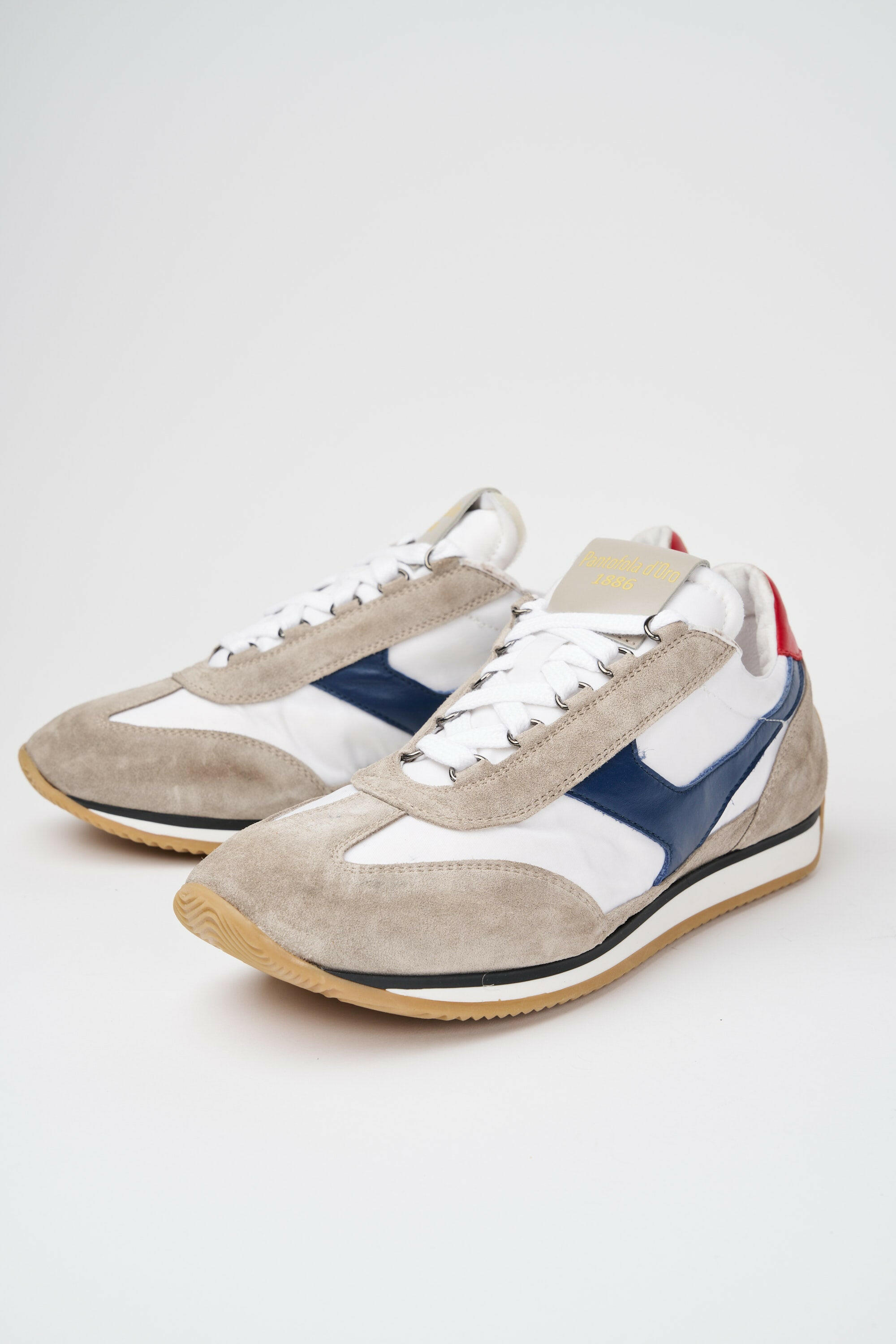 Sneakers uomo Trainer '74 in camoscio beige e tessuto 01.