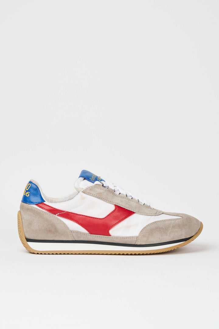 Sneakers uomo Trainer '74 in camoscio beige e tessuto 02.