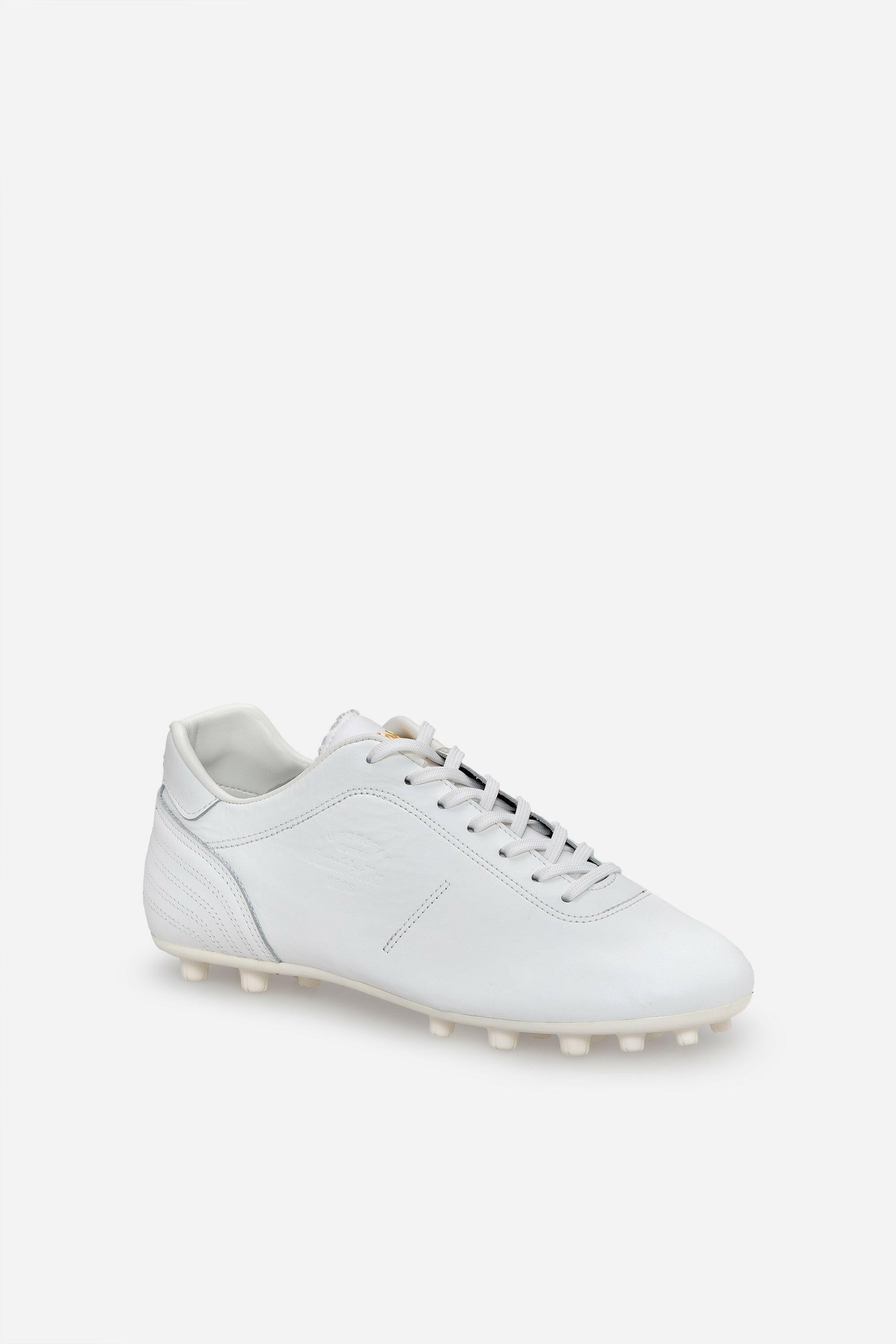 Scarpe da calcio Lazzarini 2.0 in pelle bianca.