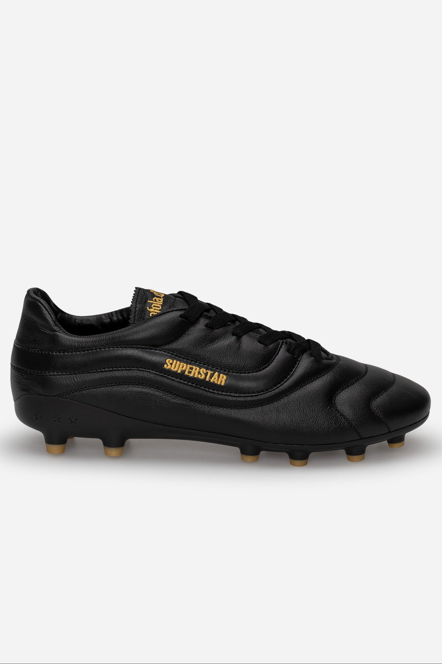 Chaussures de foot Superstar 2000 en cuir noir.