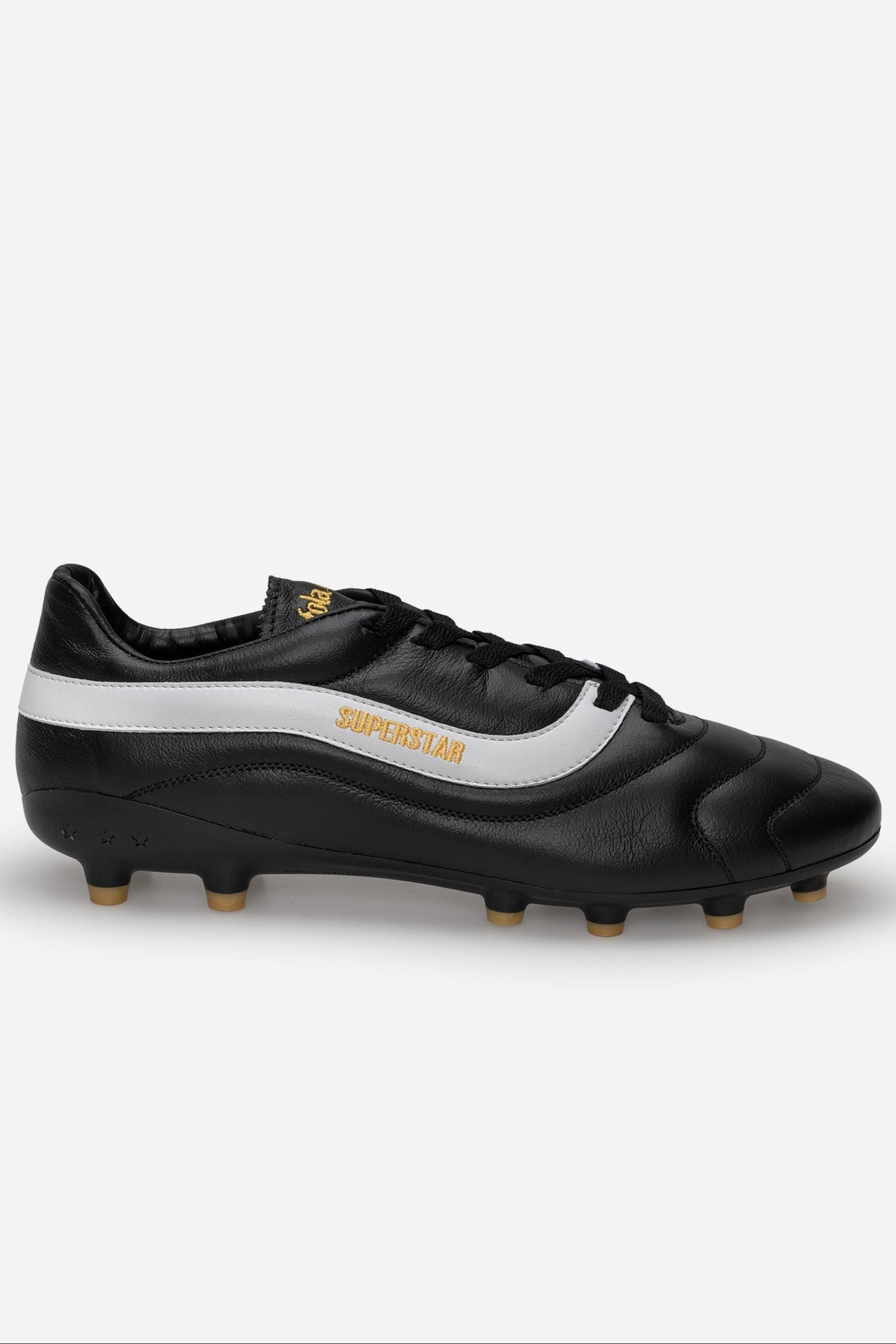 Chaussures de foot Superstar 2000 en cuir noir.