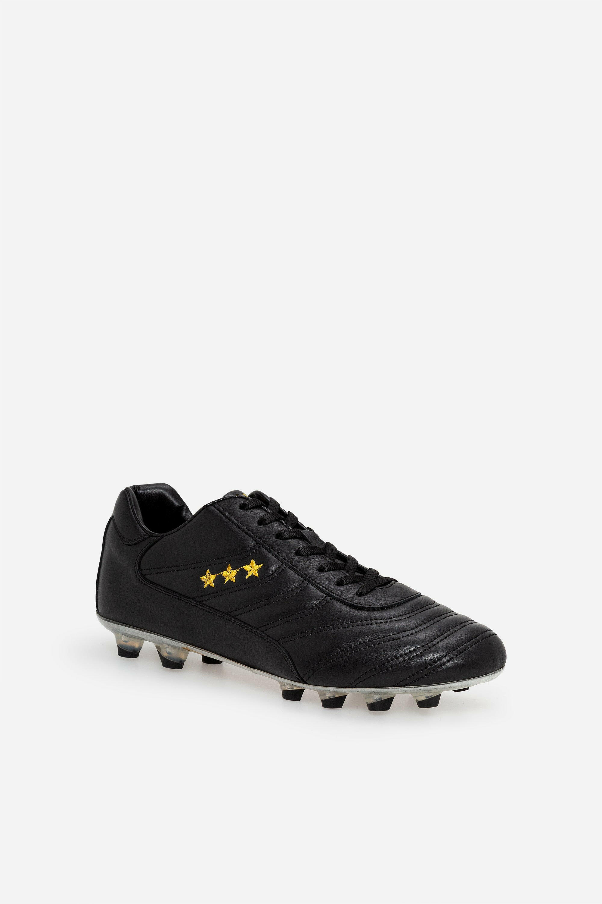 Scarpe da calcio Derby in pelle nera.