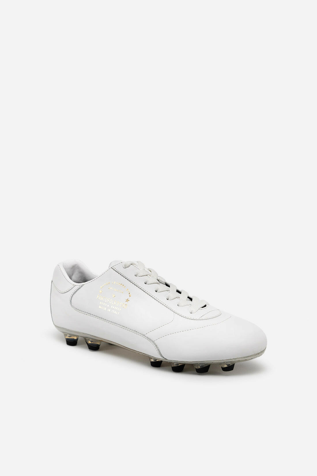 Scarpe da calcio Classic in pelle bianca.