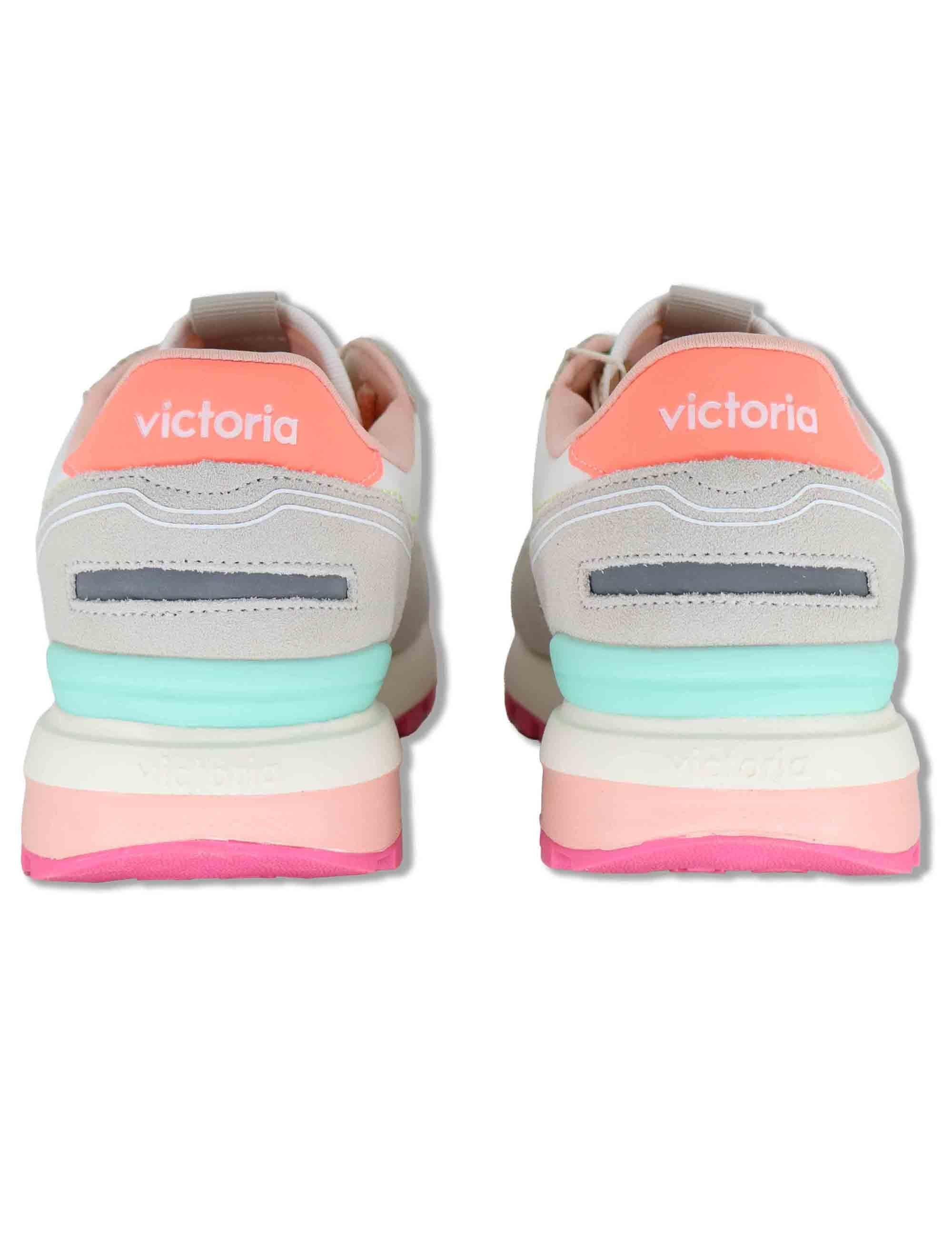 Sneakers donna Luna in nylon e pelle bianca con suola running 1156114 20_Blanco Victoria 