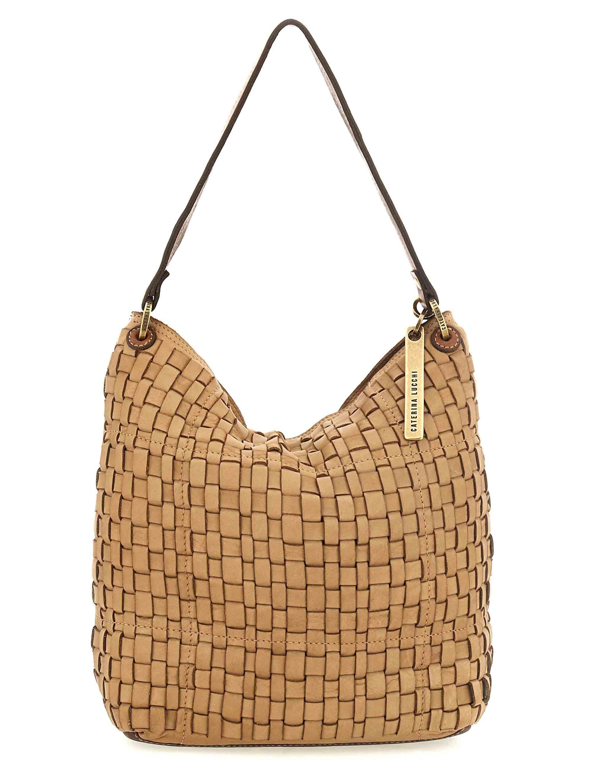 Borse donna Sabina in pelle cuoio intrecciata con doppie tracolle L012790ND X2389 C1013 Caterina Lucchi 