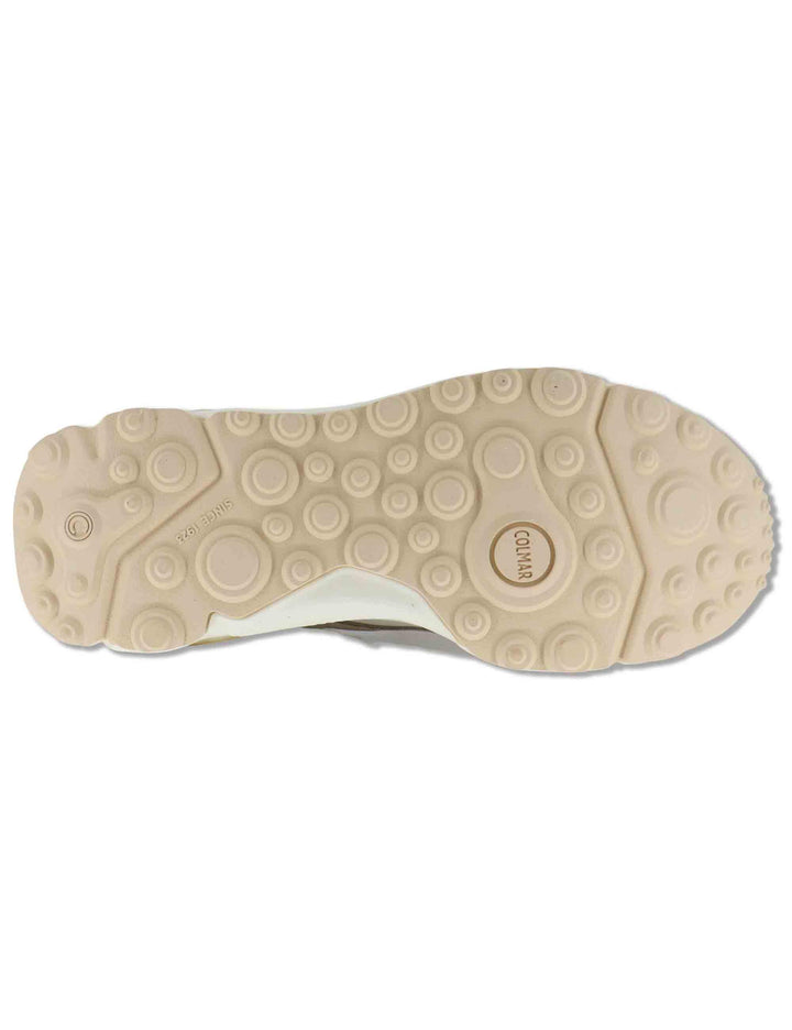 Sneakers donna in pelle e tessuto off white con suola alta GARNER 071 Colmar 