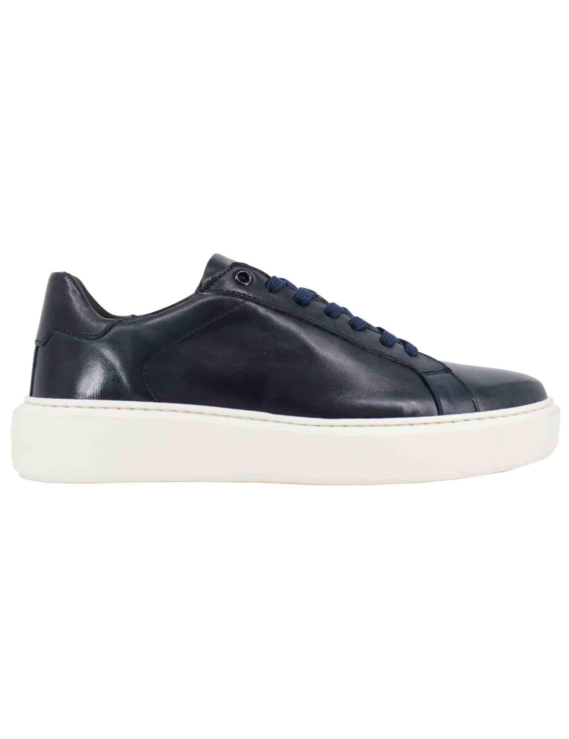 Sneakers uomo in pelle blu con suola alta ulta light SP4050 002 Spatarella 