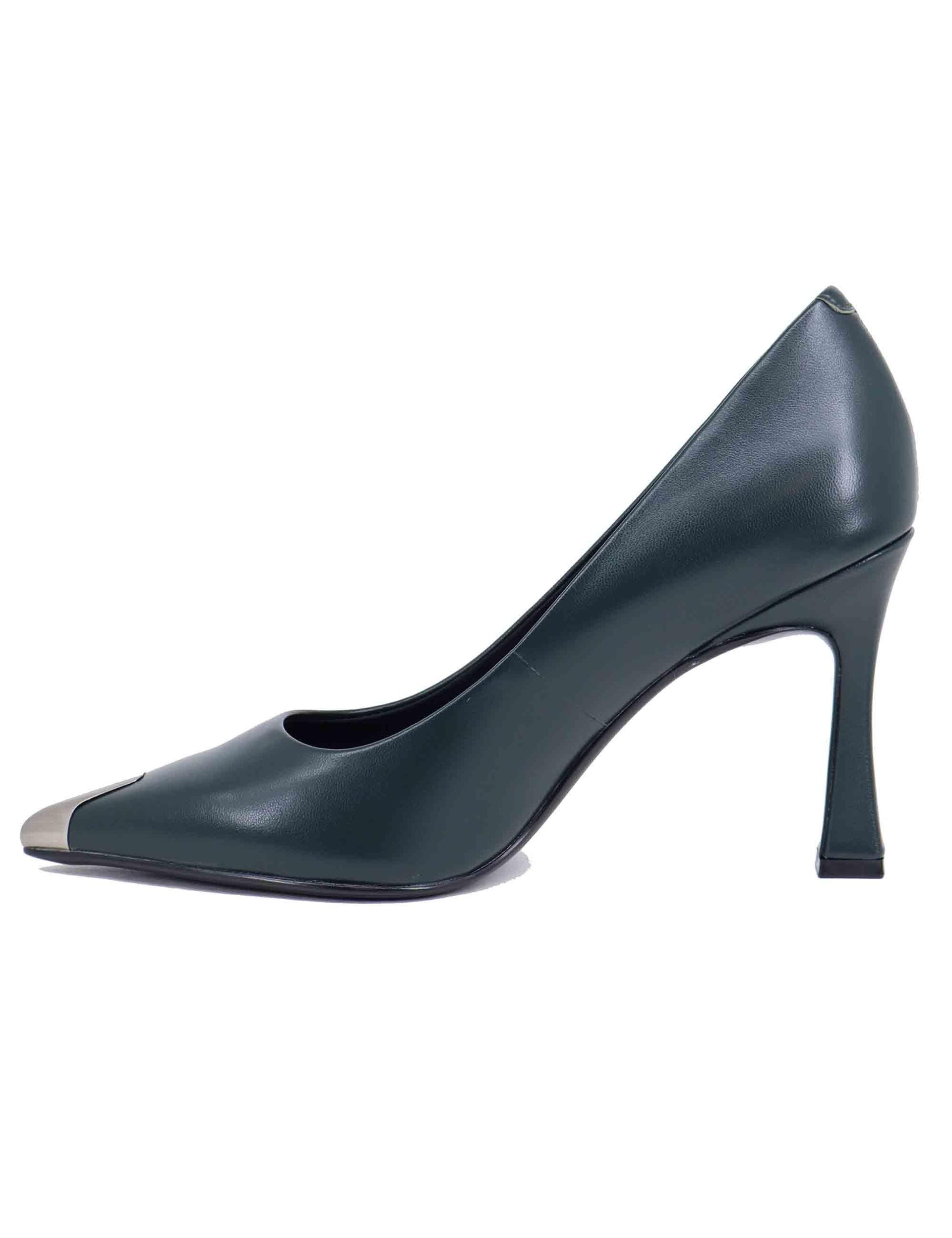 Decollete donna in pelle verde con tacco alto e puntale BI6501X 005 Bruno Premi 