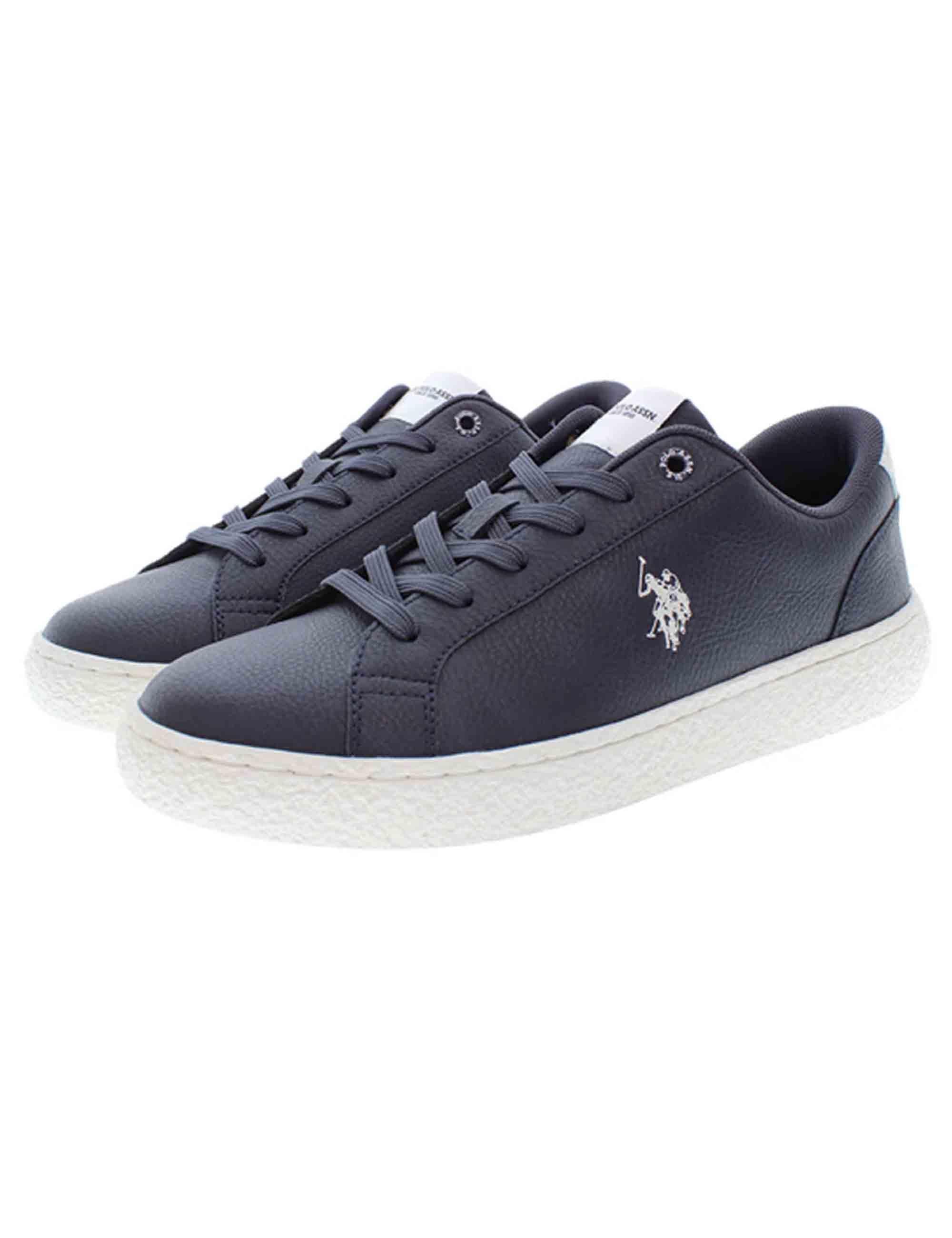 Sneakers uomo in tessuto blu con logo laterale e suola in contrasto JODIE002 DBL001 U.S. Polo Assn. 