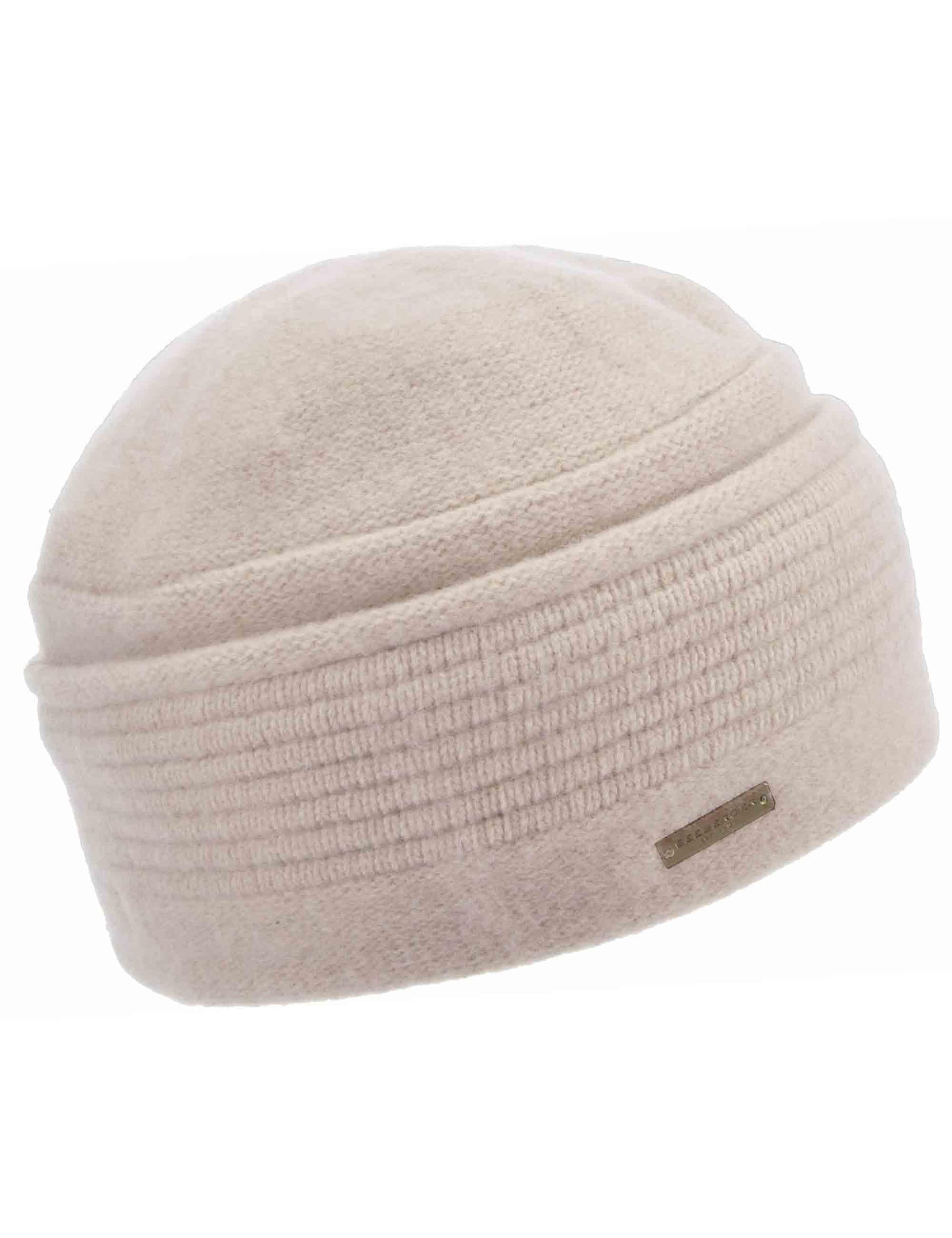 Cappelli donna in lana cotta off white con ampio risvolto e motivo delicato 019857-00000 18 Seeberger Est 1890 