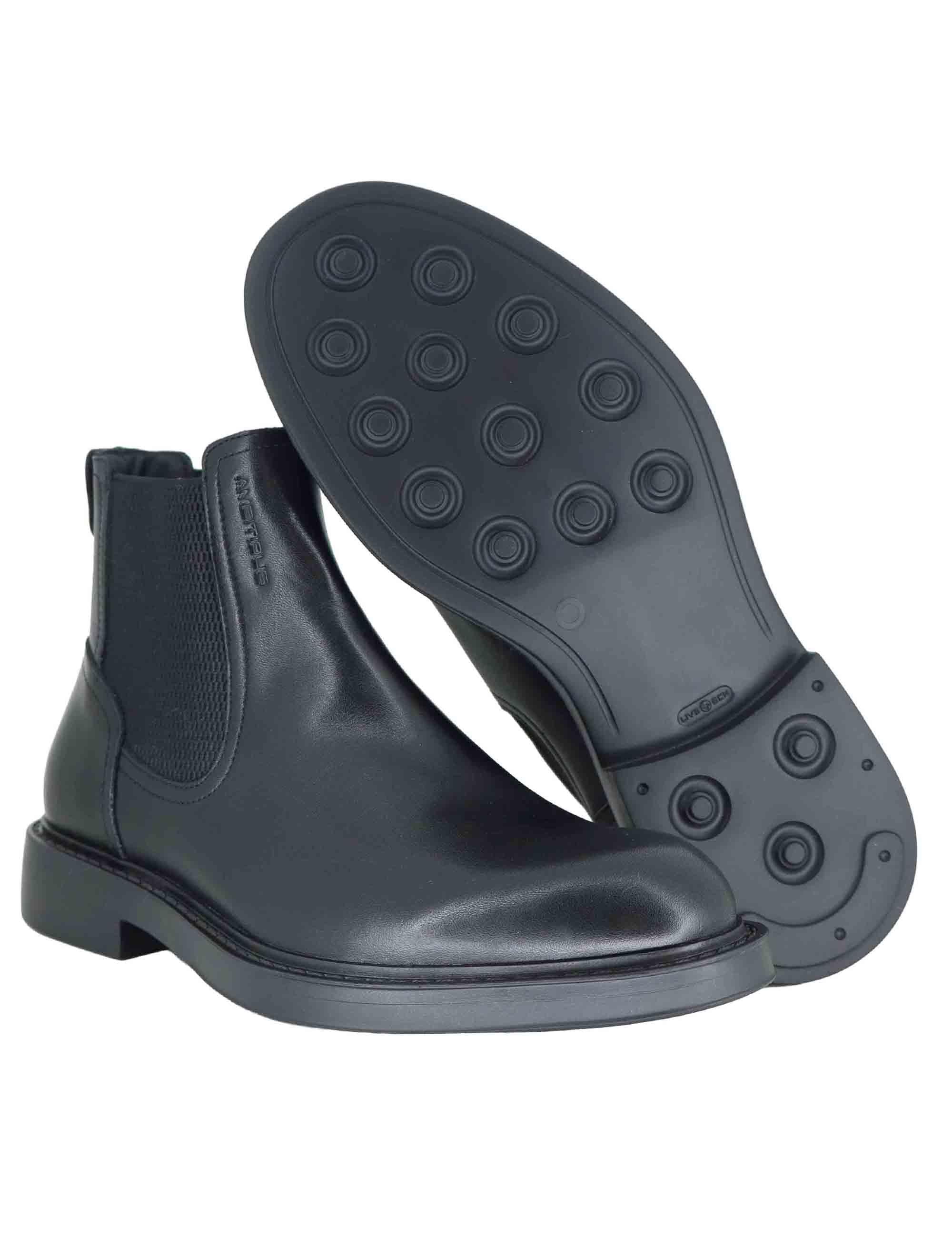 Stivaletti uomo in pelle nera con suola in gomma 14052 6583AM.1 Ambitious 