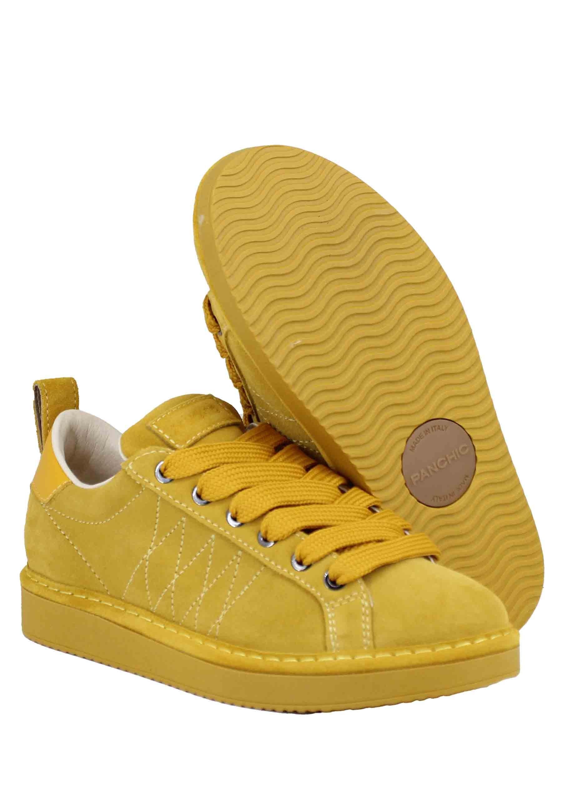 Sneakers donna in eco camoscio giallo P01 W002-0036C001 Panchic 