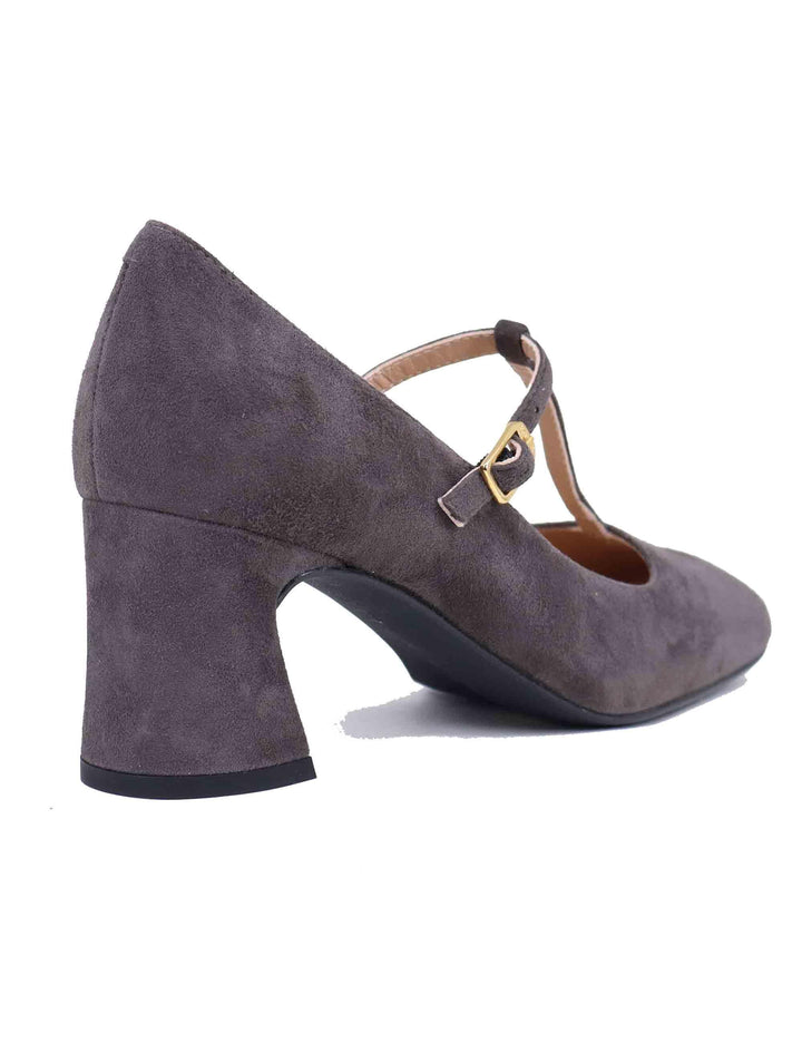 Mary Jane donna in camoscio grigio tacco alto MAZON KS COAL Unisa 