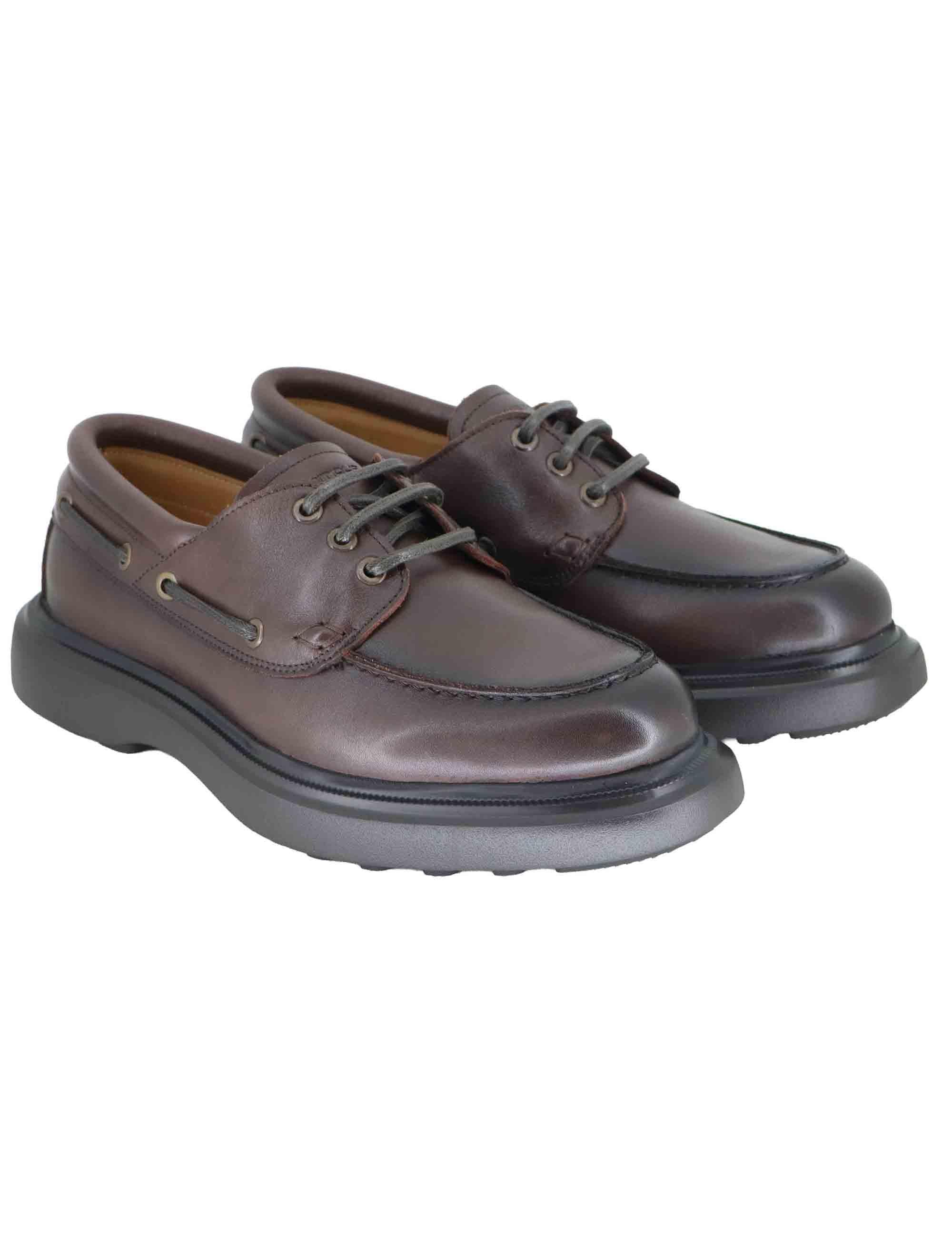 Stringate uomo in pelle marrone con suola in gomma 14051 7129AM Ambitious 