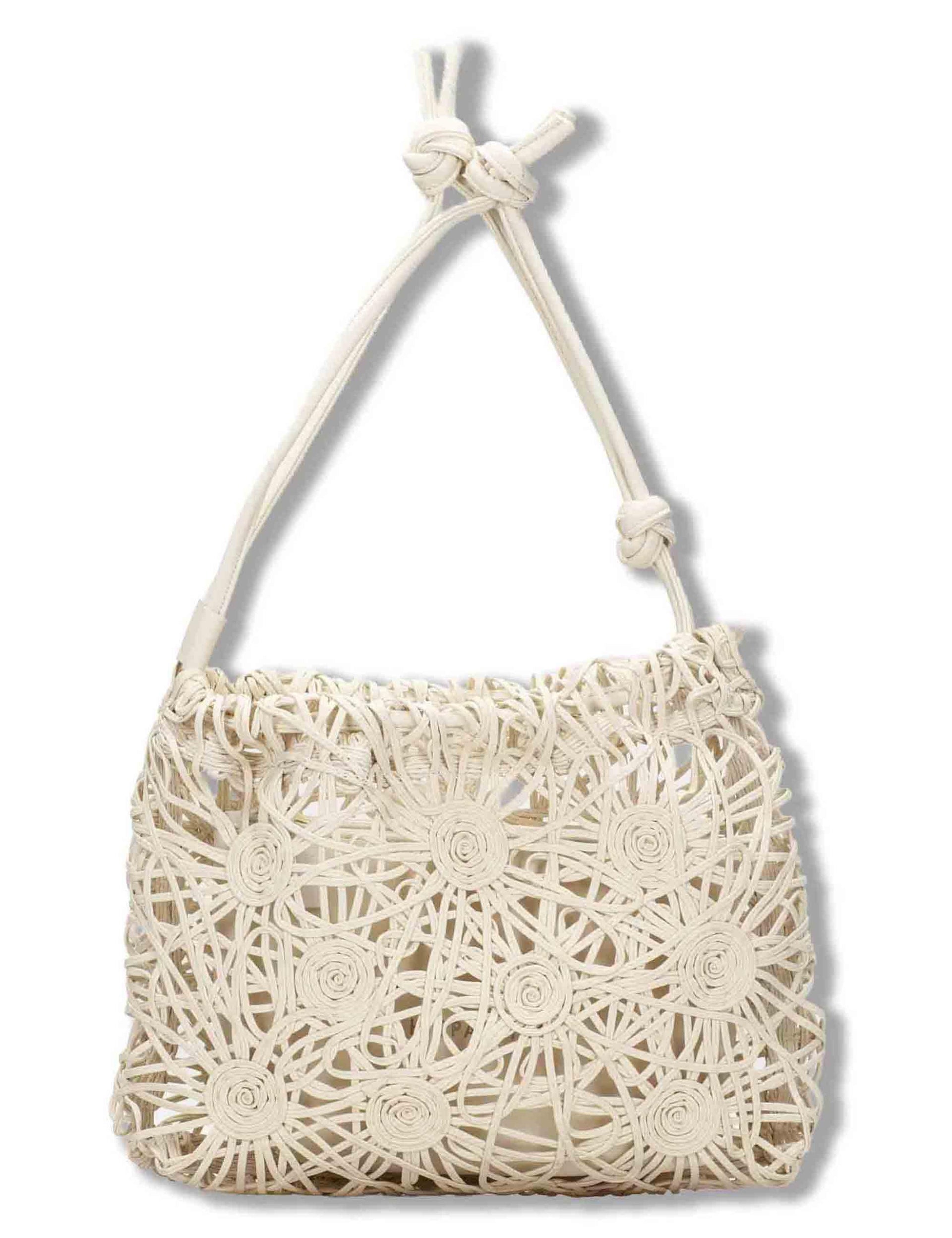 Borse donna con coulisse morbida tessuto tecnico off white con tasca interna BV264728 BUTTER Hispanitas 