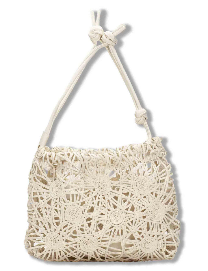 Borse donna con coulisse morbida tessuto tecnico off white con tasca interna BV264728 BUTTER Hispanitas 