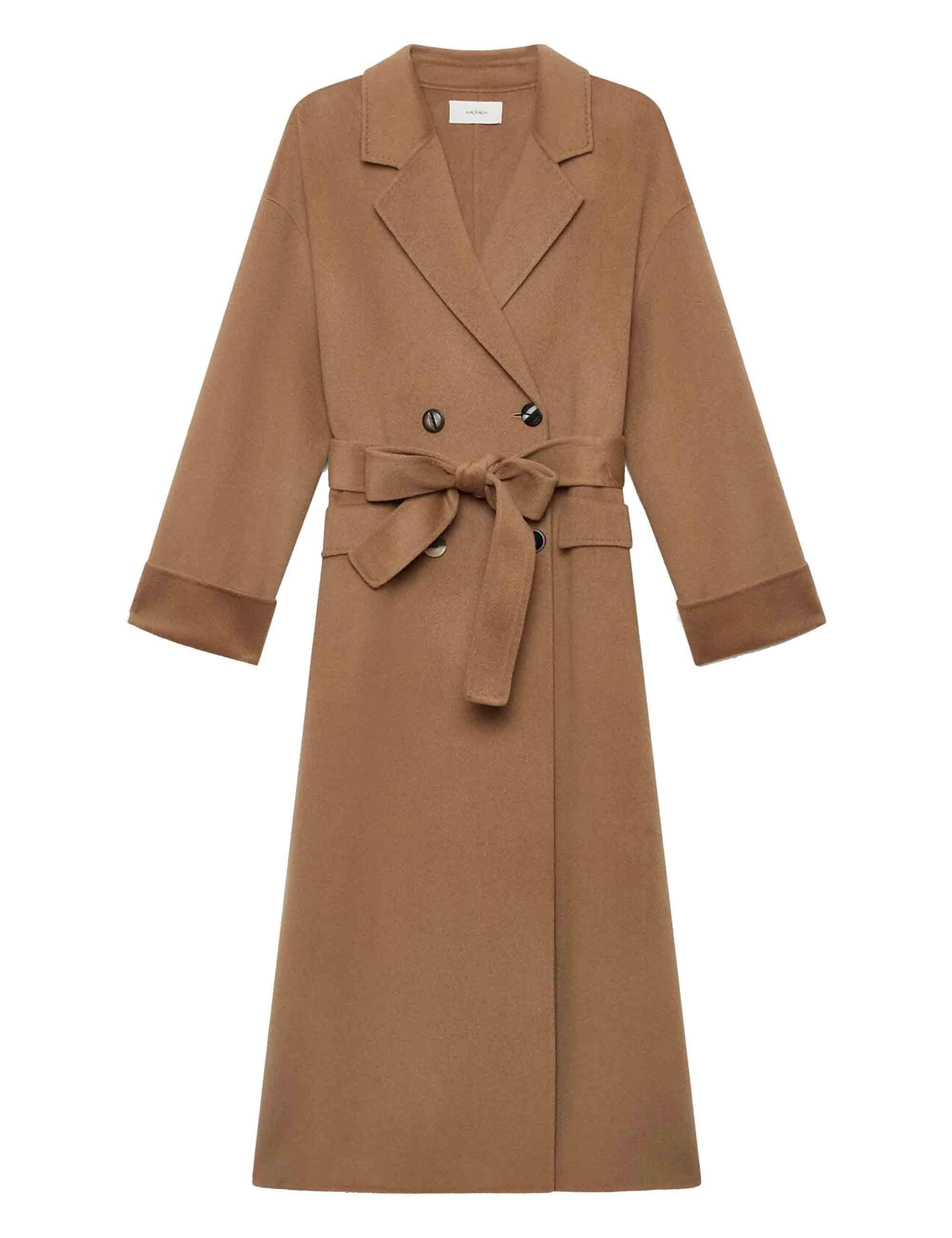 Cappotti lunghi donna doppiopetto Softpure Wool in lana marrone JB538320290 11019 Maliparmi 