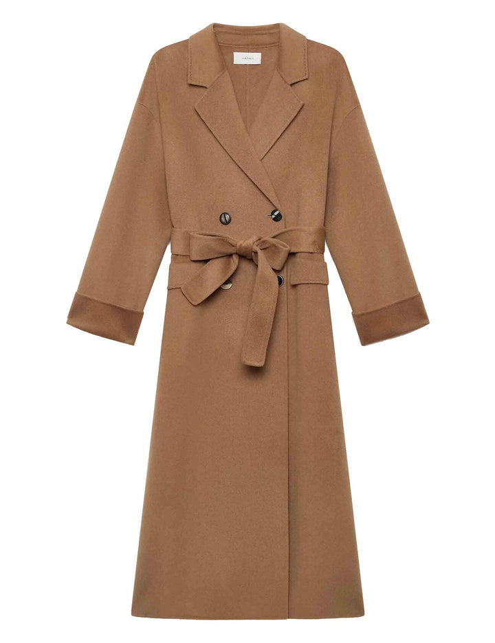 Cappotti lunghi donna doppiopetto Softpure Wool in lana marrone JB538320290 11019 Maliparmi 