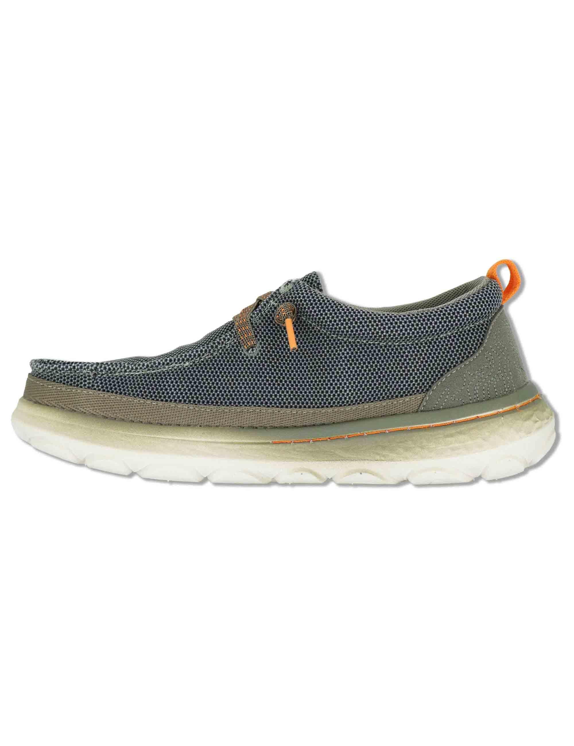 Stringate uomo Kauai Wallabee Knit in tessuto washed verde con suola in gomma JM61090A 020 Jeep 
