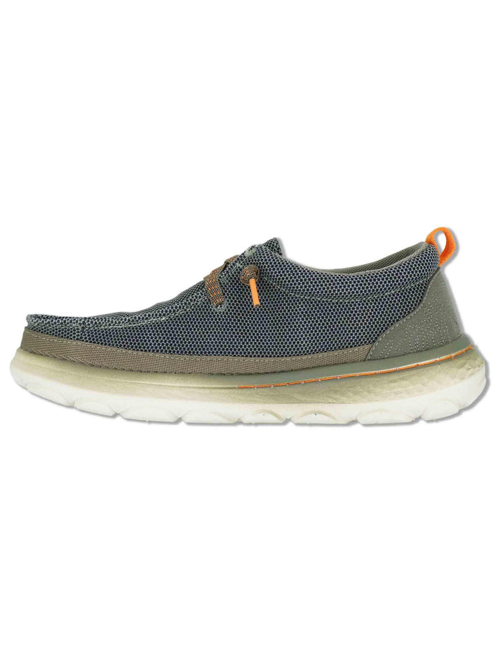 Stringate uomo Kauai Wallabee Knit in tessuto washed verde con suola in gomma JM61090A 020 Jeep 