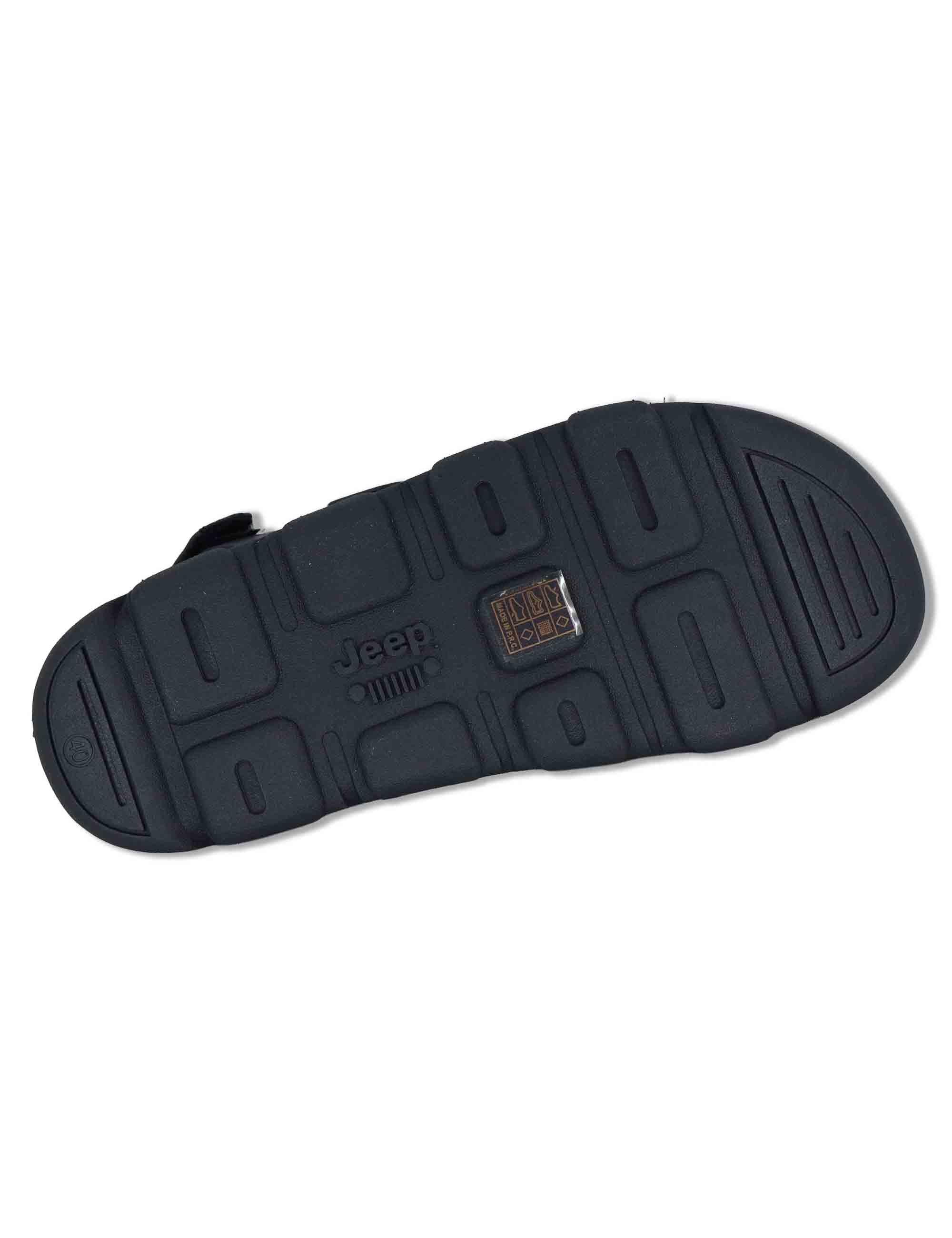 Sandali uomo Dayrona in eco pelle nera con fasce regolabili e cinturino posteriore JM61121A 062 Jeep 