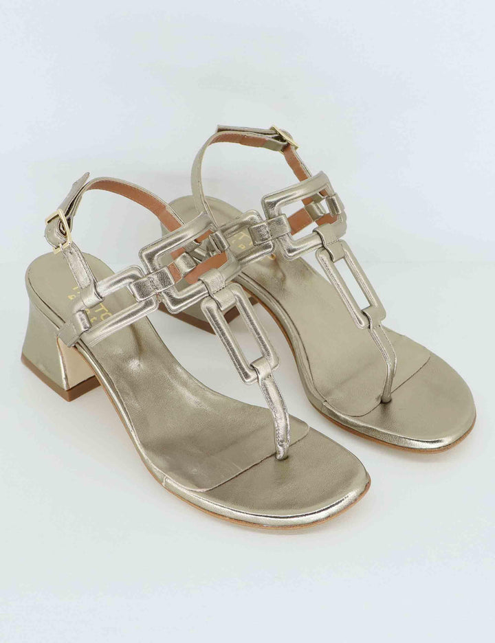 Sandali infradito donna in pelle bronzo suola in cuoio 1027 078 Tattoo 