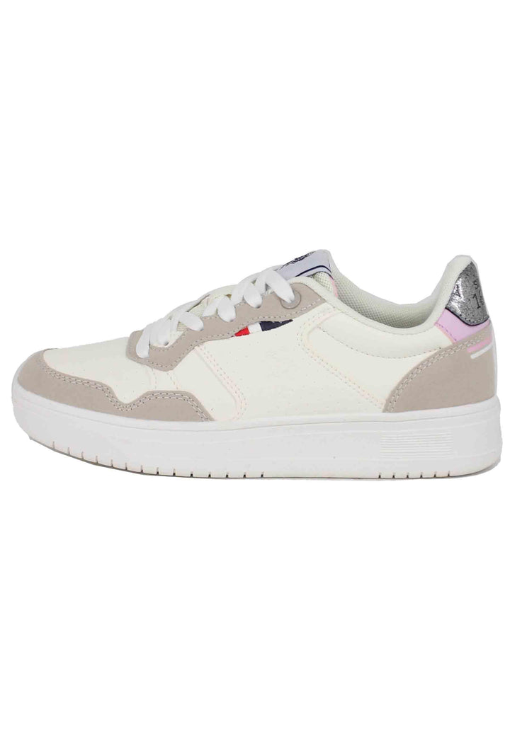 Sneakers donna in eco pelle vintage bianco e nude KOSMO002A WHI-NUD02 U.S. Polo Assn. 