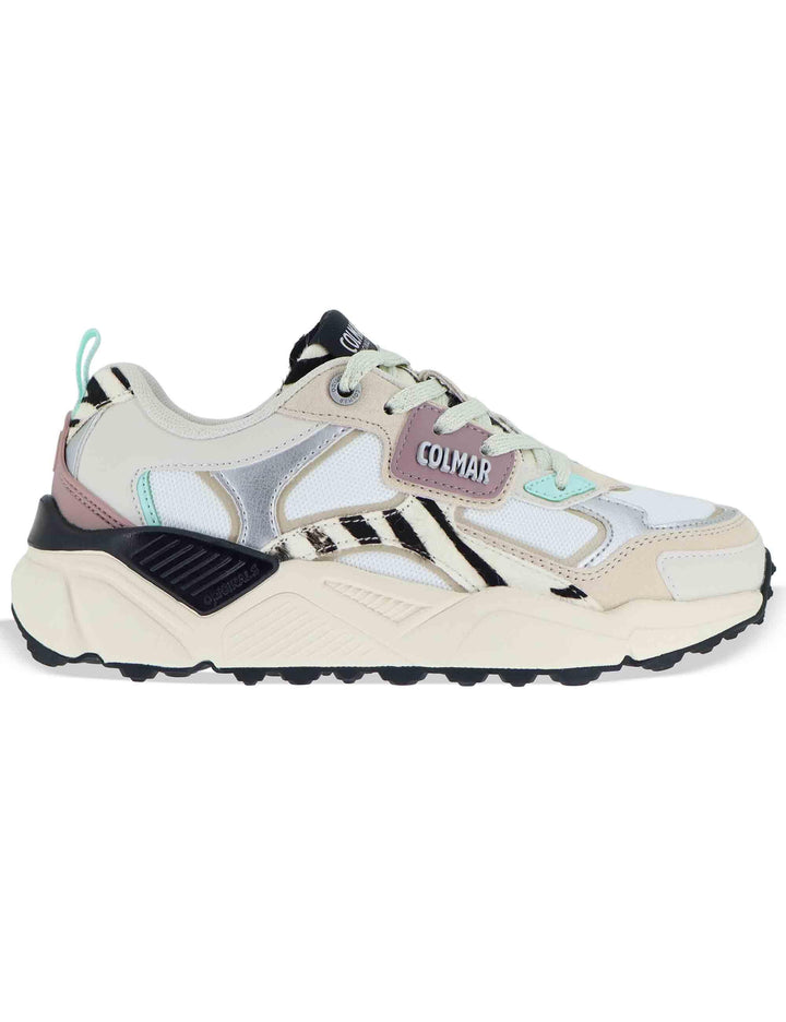 Sneakers donna in pelle e tessuto grigio con suola alta GARNER 080 Colmar 