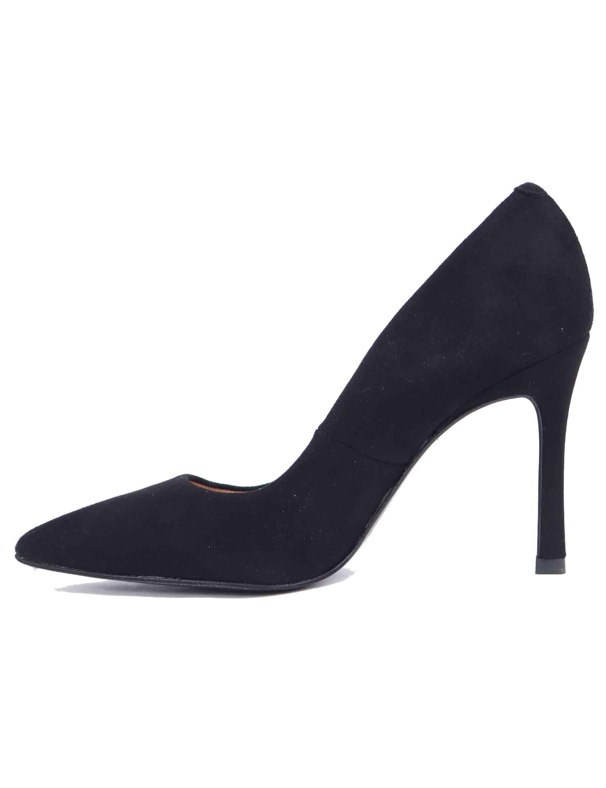 Decollete donna in camoscio nero tacco alto TOLLER KS BLACK Unisa 