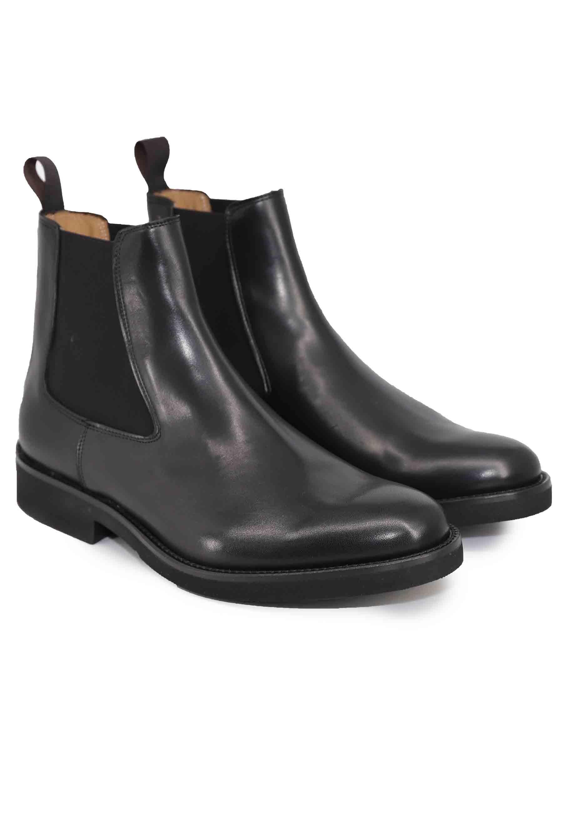 Stivaletti chelsea boot uomo in pelle nera con suola ultra leggera SP2321 001 Spatarella 