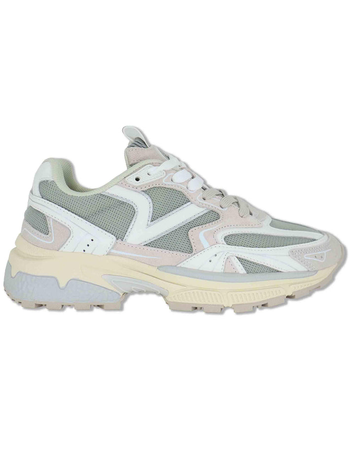 Sneakers donna Mythos in pelle e tessuto grigio con suola alta e sportiva 8809104 12_Gris Victoria 