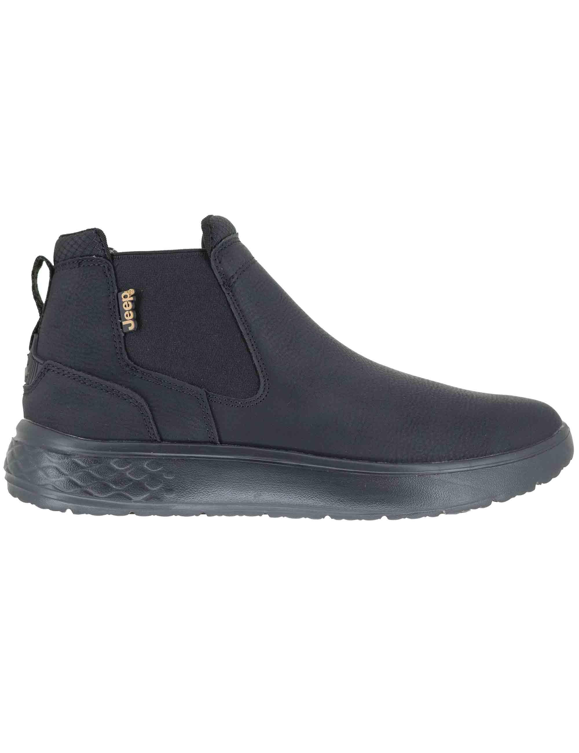 Stivaletti beatles uomo Kobi Chelsea in pelle nera con suola in gomma JM52120A 062 Jeep 